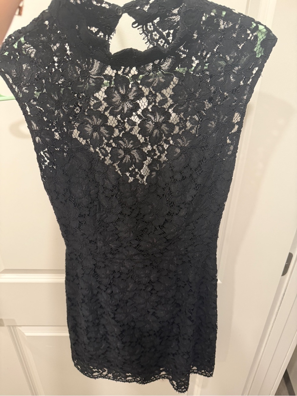 Sandro Black Floral Lace Mini Dress